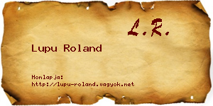 Lupu Roland névjegykártya